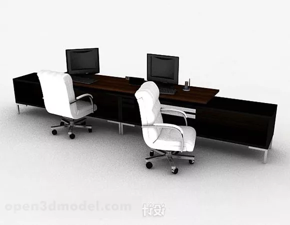 Modern Wooden Desk And Chair V1 3d model Modern Wooden Desk And Chair V1 3d model