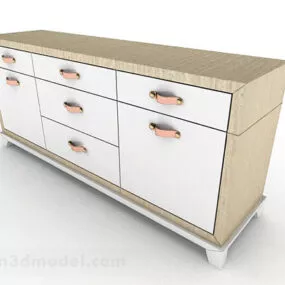 Simple Wooden Office Cabinet V2 3d model