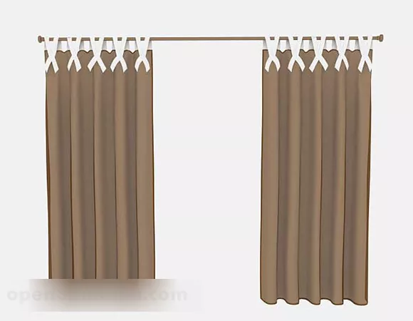 Brown Curtain V5 3d model Brown Curtain V5 3d model