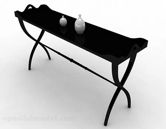 Black Minimalist Desk 3d model Black Minimalist Desk 3d model