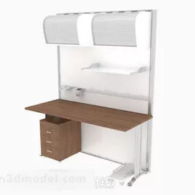 Modern Minimalist Wooden Desk V3 3d model