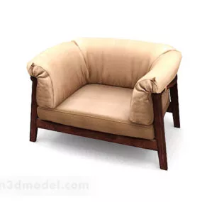 Yellow Single Sofa V8 3d model
