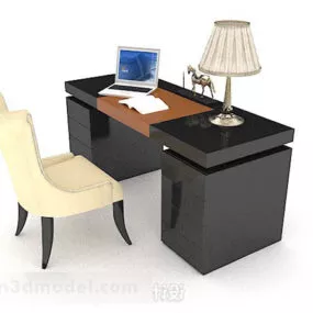 Simple Desk And Chair V1 3d model