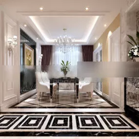 Home Dinning Space Interior V1 3d model