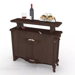 Wooden Brown Office Cabinet V10 3d model