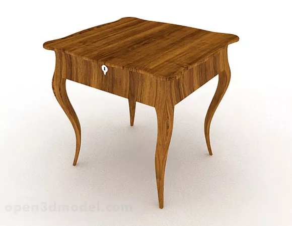 Brown Wooden Desk V20 3d model Brown Wooden Desk V20 3d model