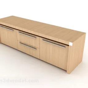 Wooden Yellow Tv Cabinet V2 3d model