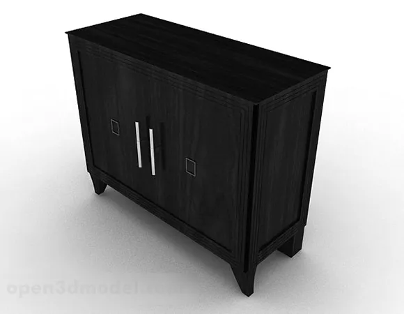 Black Wooden Entrance Cabinet V2 3d model Black Wooden Entrance Cabinet V2 3d model