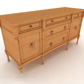 Yellow Wooden Office Cabinet V9 3d model