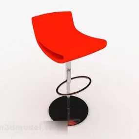 Modern Minimalist Red High Chair V1 3d model