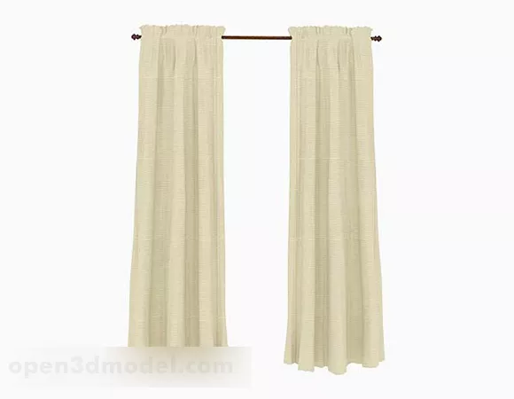 Beige Curtain 3d model Beige Curtain 3d model