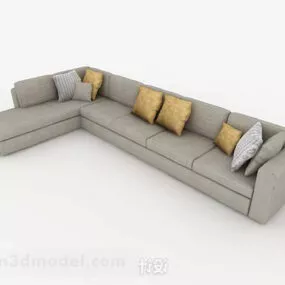 Modern Home Grey Multi-seater Sofa 3d model