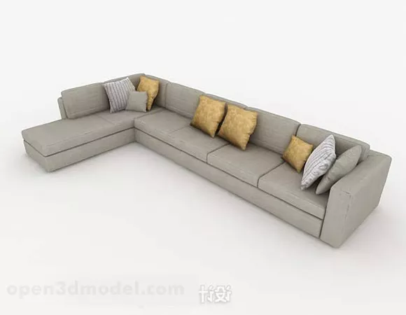 Modern Home Grey Multi-seater Sofa 3d model Modern Home Grey Multi-seater Sofa 3d model