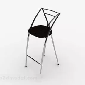 Modern Simple Black Lounge Chair V1 3d model