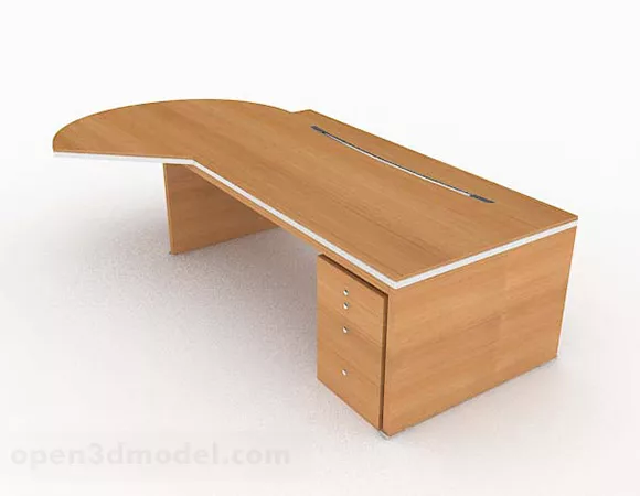 Yellow Wooden Simple Modern Desk 3d model Yellow Wooden Simple Modern Desk 3d model