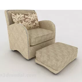 Light Brown Home Single Sofa 3d model
