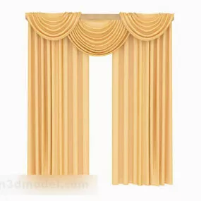 Yellow Home Curtains V2 3d model