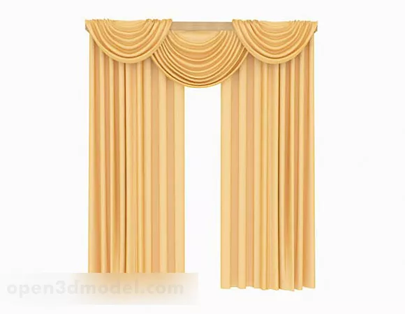 Yellow Home Curtains V2 3d model Yellow Home Curtains V2 3d model
