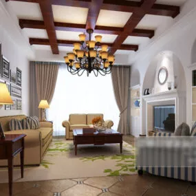 European Living Room Chandeliers V1 3d model