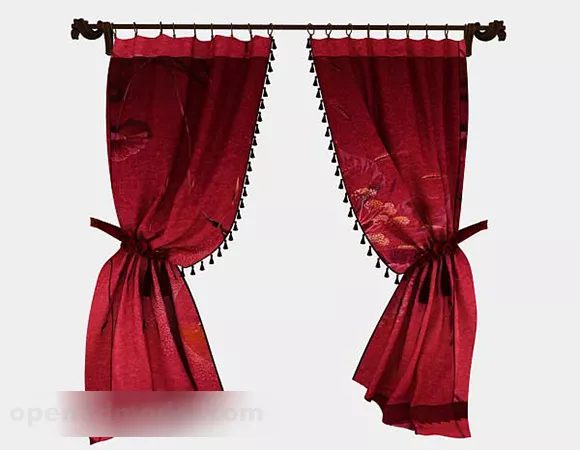 Chinese Style Red Curtain V1 3d model Chinese Style Red Curtain V1 3d model