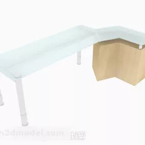 Modern Minimalist Glass Desk V1 3d model
