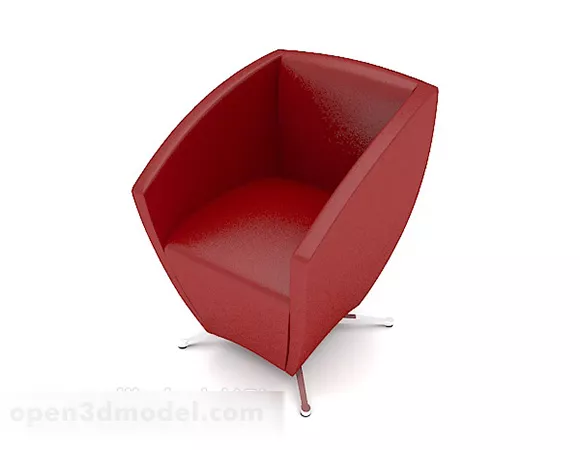 Simple Red Chair 3d model Simple Red Chair 3d model