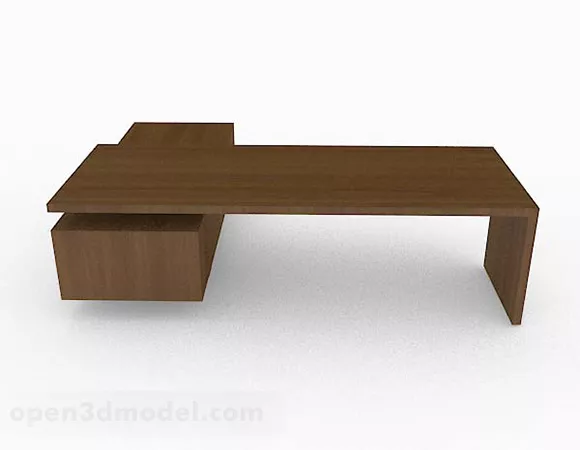 Modern Minimalistic Brown Desk V2 3d model Modern Minimalistic Brown Desk V2 3d model