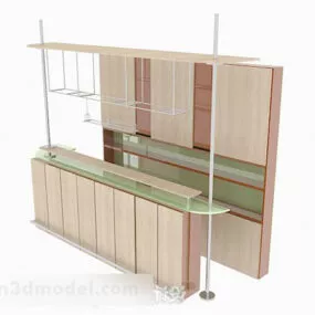 Wooden Simple Cabinet 3d model