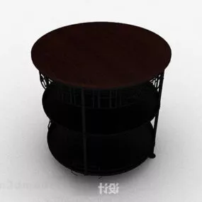 Wooden Round Coffee Table V1 3d model