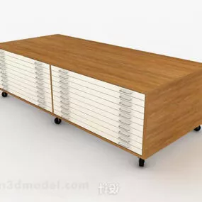 Wooden Yellow Tv Cabinet V3 3d model