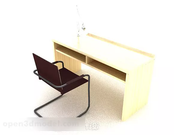 Yellow Simple Desk V1 3d model Yellow Simple Desk V1 3d model