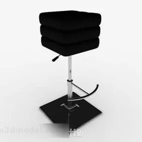Black Minimalist Bar Stool 3d model