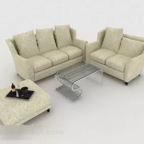 Light Green Combination Sofa 3d model
