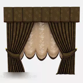 European Style Home Curtain V1 3d model