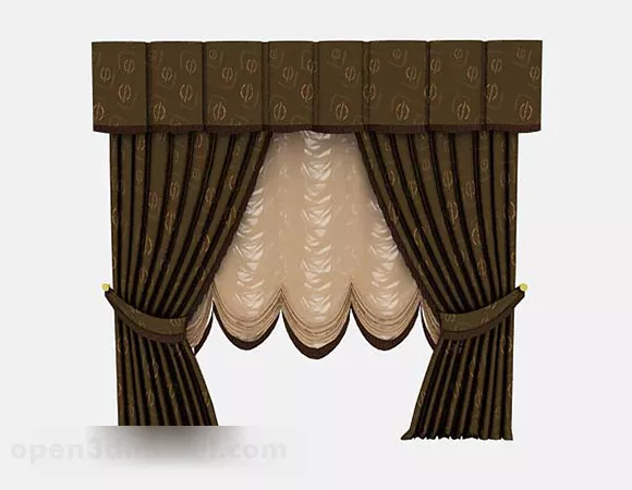 European Style Home Curtain V1 3d model European Style Home Curtain V1 3d model