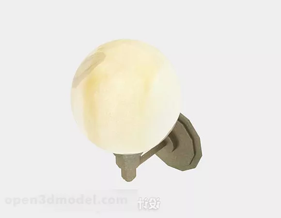 Yellow Spherical Wall Lamp 3d model Yellow Spherical Wall Lamp 3d model