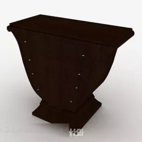 Dark Brown Wooden Cabinet V3 3d model