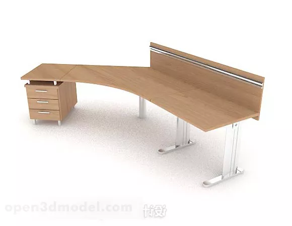 Yellow Wooden Desk V8 3d model Yellow Wooden Desk V8 3d model