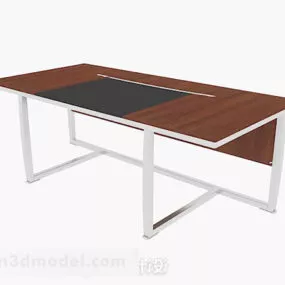 Modern Minimalist Wooden Desk V4 3d model