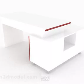 White Personality Simple Desk 3d model
