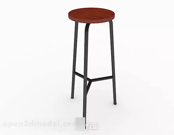 Simple Wooden Round Bar Stool 3d model Simple Wooden Round Bar Stool 3d model