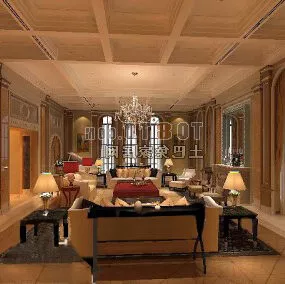 Living Room Warm Style 3d model