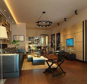 Simple Living Room Design With Furniture 3d model