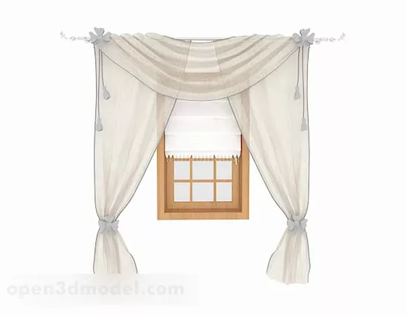 Beige Gauze Curtain V1 3d model Beige Gauze Curtain V1 3d model