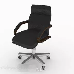 Modern Minimalist Black Office Chair V2 3d model