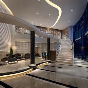 Hall Space Interior 3d model