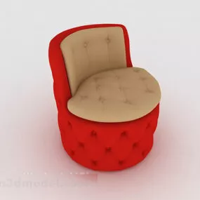 European Personality Red Single Sofa 3d model