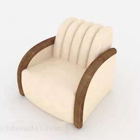Yellow Brown Simple Home Single Sofa 3d model