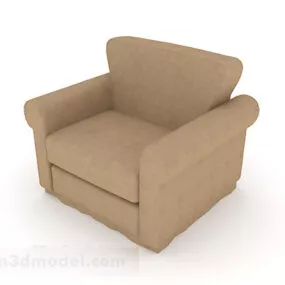 Simple Home Brown Single Sofa 3d model