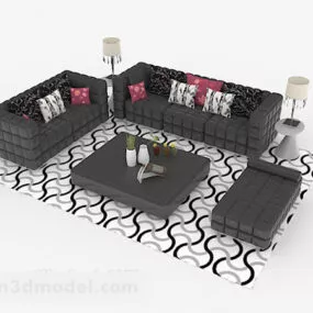 Grey Color Sofa Table Furniture Set 3d model